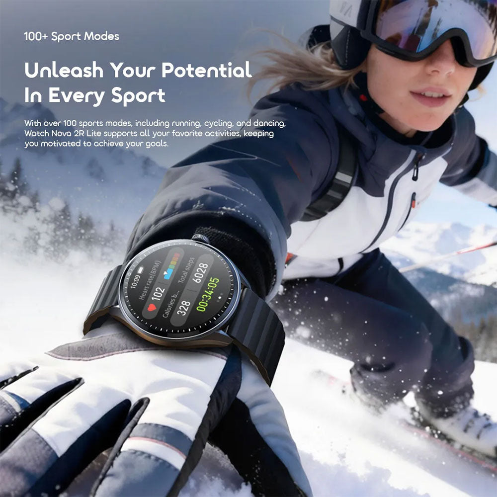 Oraimo Watch Nova 2R Lite OSW-824 Smart Watch Graphite Black Case With Black Silicone Strap