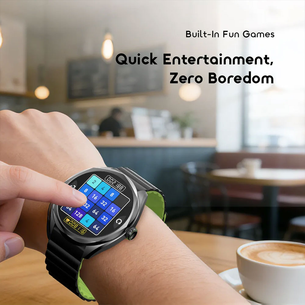 Oraimo Watch Nova 2R OSW-834 Smart Watch Black Case With Black Silicone Strap & Extra Black Silicone Strap