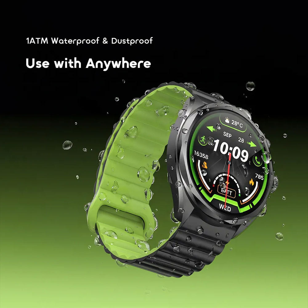 Oraimo Watch Nova 2R OSW-834 Smart Watch Black Case With Black Silicone Strap & Extra Black Silicone Strap