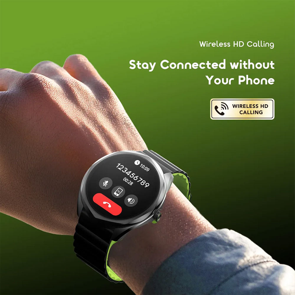 Oraimo Watch Nova 2R OSW-834 Smart Watch Black Case With Black Silicone Strap & Extra Black Silicone Strap