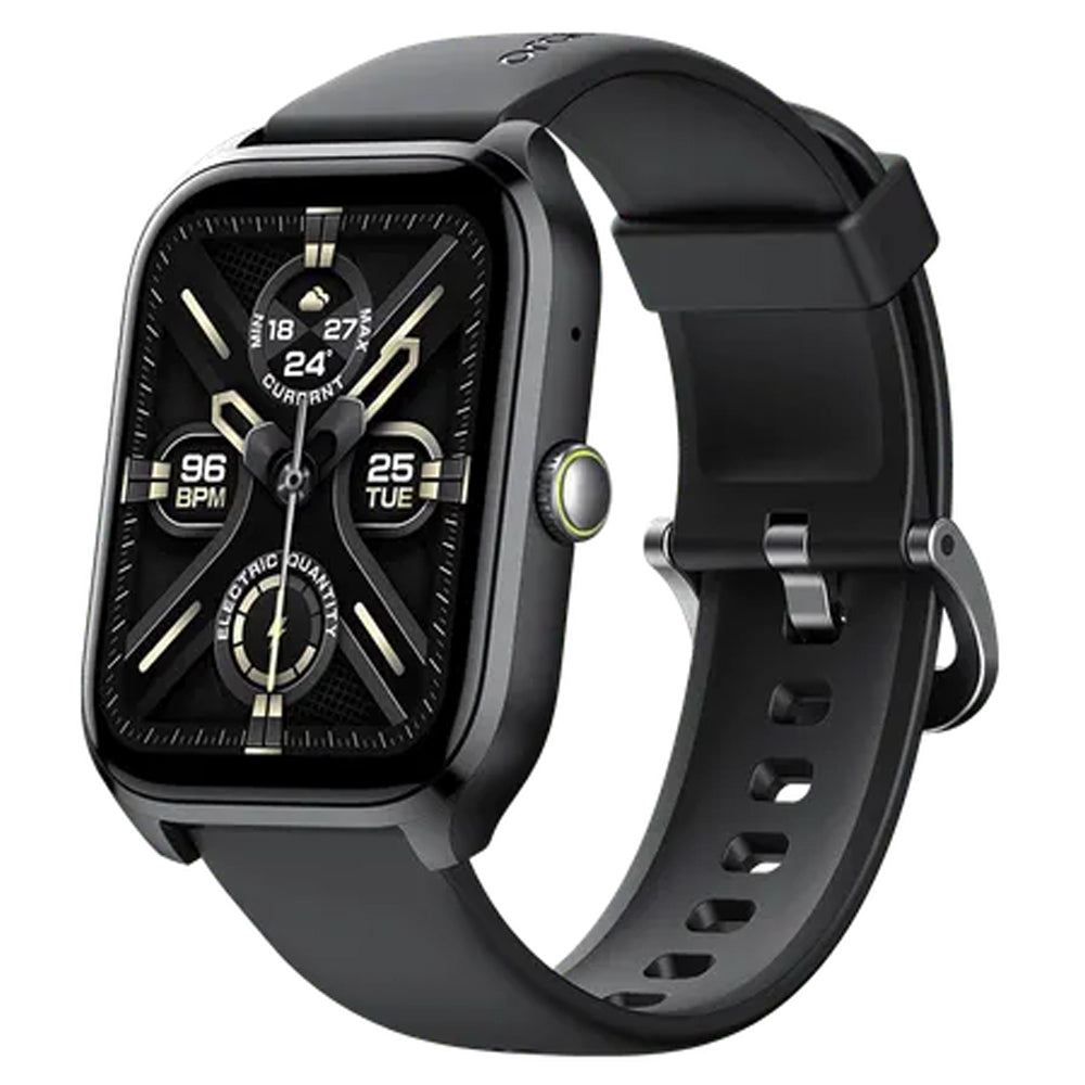 ساعة سمارت اورايمو X Tahilalats Watch 5 Max هيكل كروم مع سوار سيليكون أسود