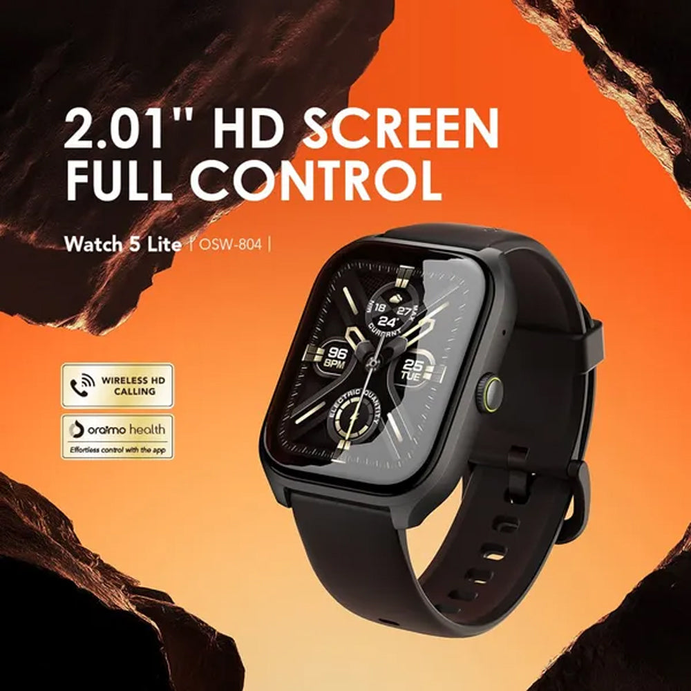 ساعة سمارت اورايمو X Tahilalats Watch 5 Max هيكل كروم مع سوار سيليكون أسود