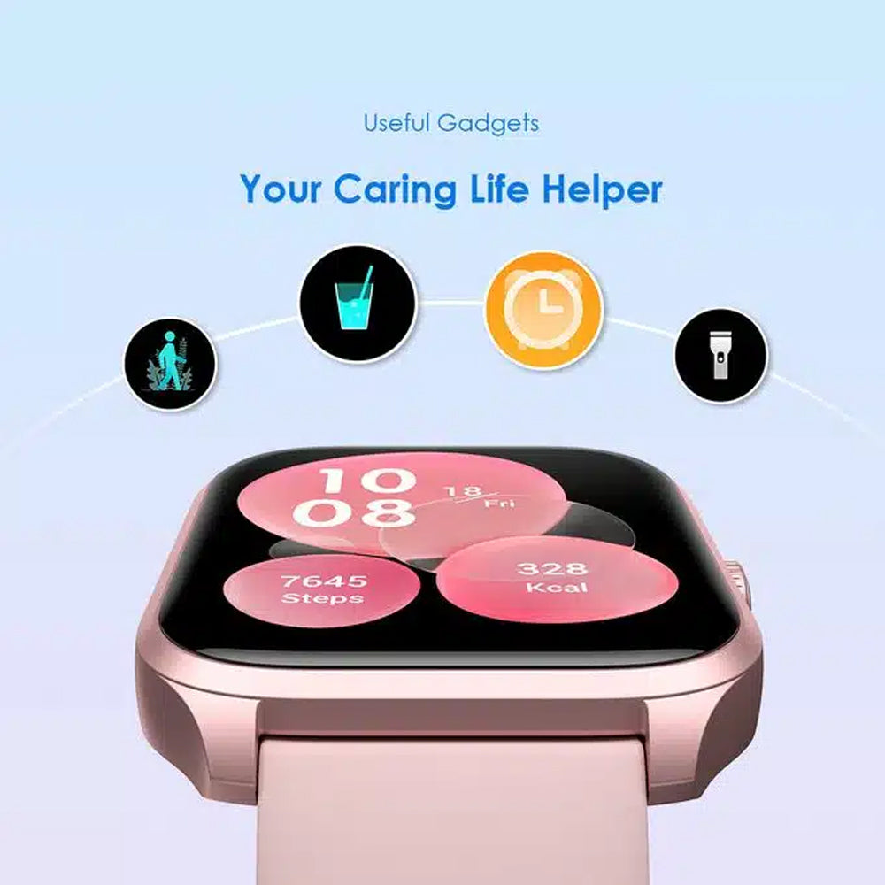 Oraimo X Tahilalats Watch 5 Max OSW-804 Smart Watch Rose Gold Case With Pink Silicone Strap