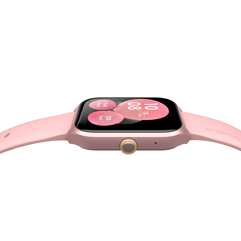 Oraimo X Tahilalats Watch 5 Max OSW-804 Smart Watch Rose Gold Case With Pink Silicone Strap