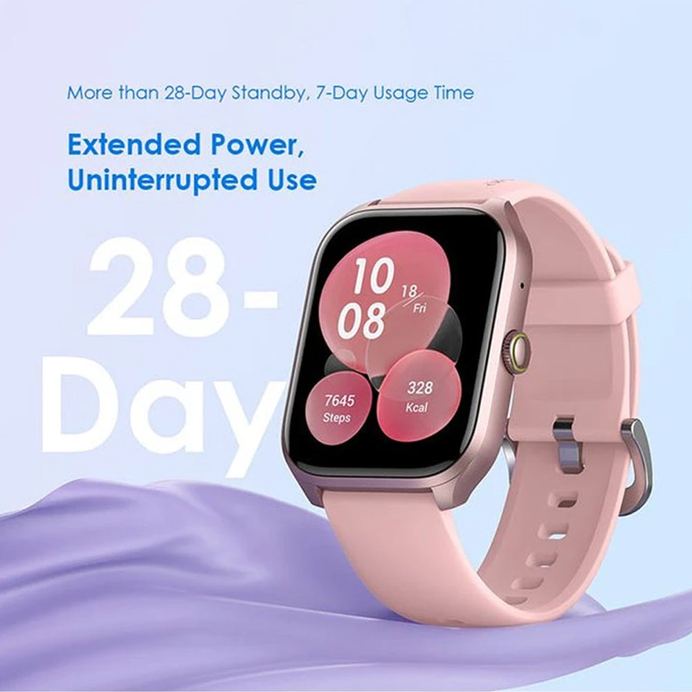 Oraimo X Tahilalats Watch 5 Max OSW-804 Smart Watch Rose Gold Case With Pink Silicone Strap