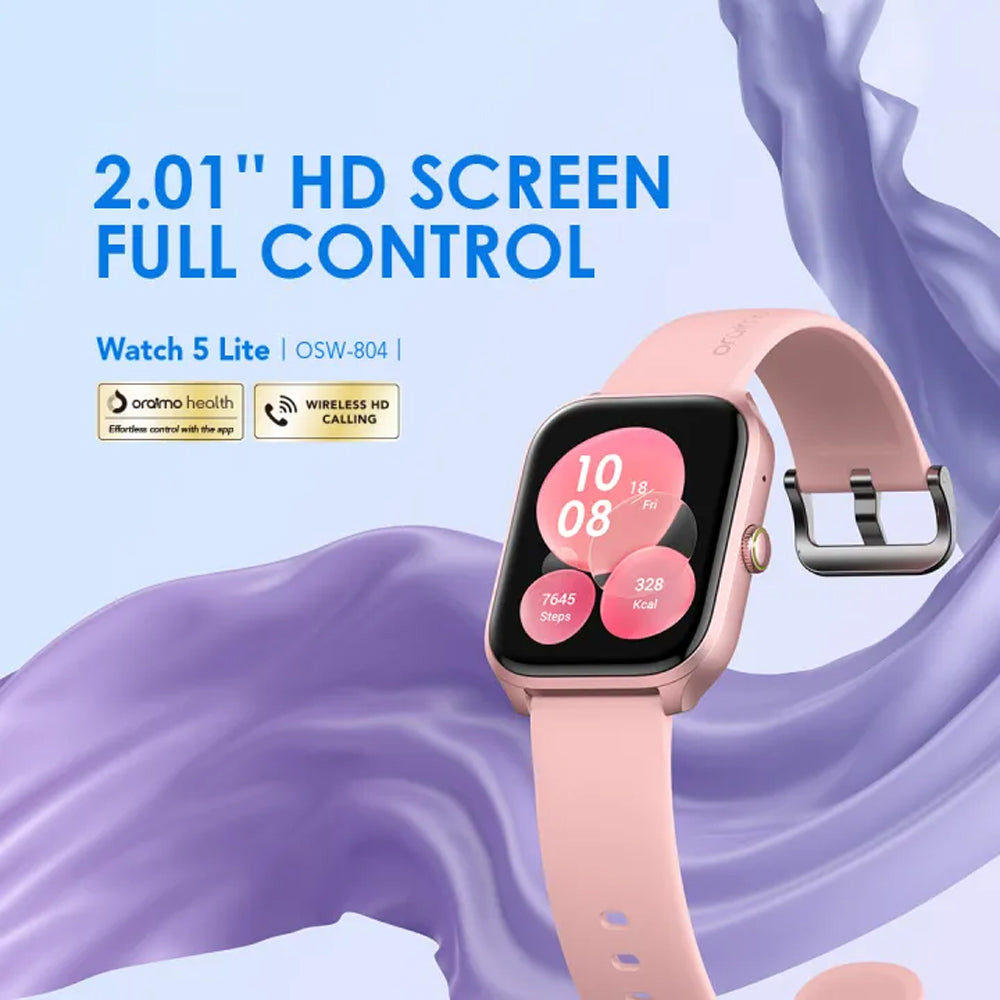 Oraimo X Tahilalats Watch 5 Max OSW-804 Smart Watch Rose Gold Case With Pink Silicone Strap