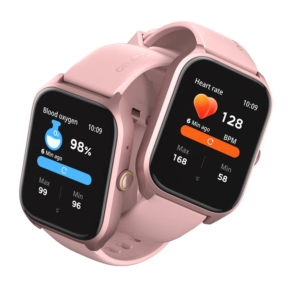 Oraimo X Tahilalats Watch 5 Max OSW-804 Smart Watch Rose Gold Case With Pink Silicone Strap