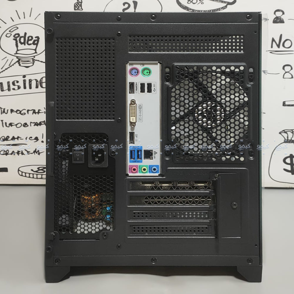 كيس ميد تاور فانتوم جيمينج Aurora Pro (انتل كور i5-6400 - رام 8 جيجابايت - هارد SSD 120GB - زوتاك جيمينج جيفورس GTX 1660 Twin Fan 6GB GDDR5 - مازربورد LG MS-G021 LGA1151 - باورسبلاى 600W) تجميعة استعمال