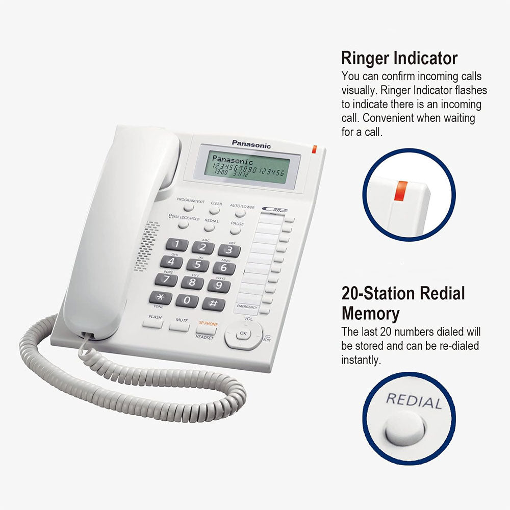 تليفون أرضى باناسونيك KX-TS880FX - أبيض