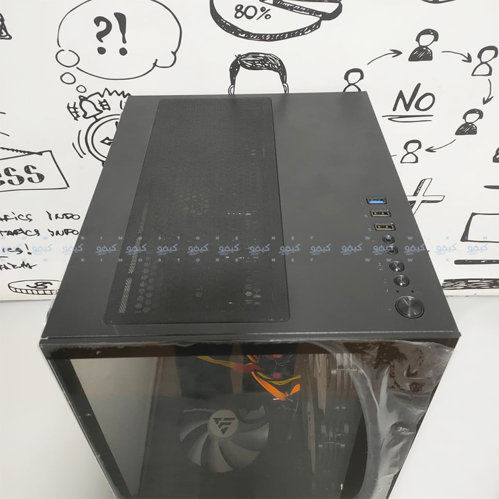 Phantom Aurora Pro Gaming Mid Tower Case (Intel Core i5-4th - Ram 16GB (2x8) - Transcend SSD 128GB - AMD Radeon RX580 8GB GDDR5 - M.B Gigabyte GA-H81M-WW - Micronics The Classic II Power Supply 500W) Ready PC (Used)