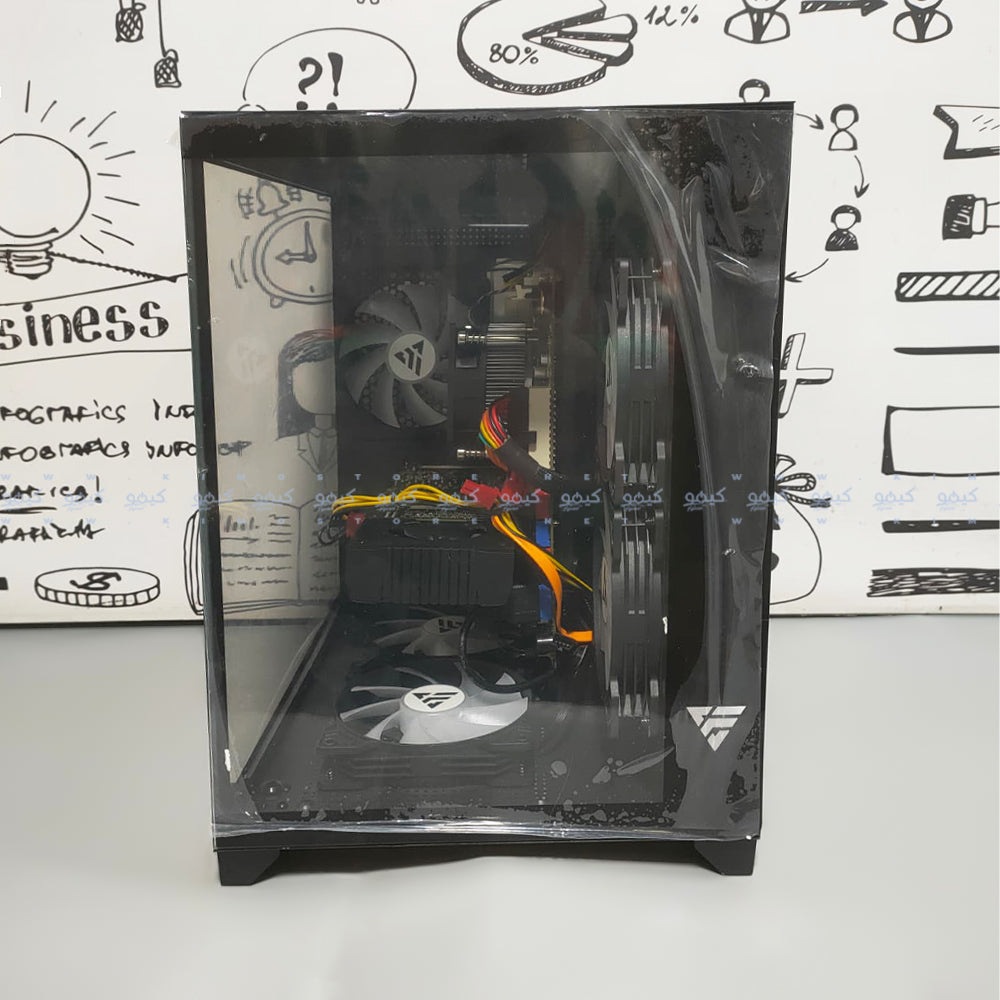 Phantom Aurora Pro Gaming Mid Tower Case (Intel Core i5-4th - Ram 16GB (2x8) - Transcend SSD 128GB - AMD Radeon RX580 8GB GDDR5 - M.B Gigabyte GA-H81M-WW - Micronics The Classic II Power Supply 500W) Ready PC (Used)