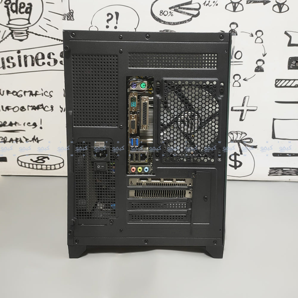 Phantom Aurora Pro Gaming Mid Tower Case (Intel Core i5-4th - Ram 16GB (2x8) - Transcend SSD 128GB - AMD Radeon RX580 8GB GDDR5 - M.B Gigabyte GA-H81M-WW - Micronics The Classic II Power Supply 500W) Ready PC (Used)