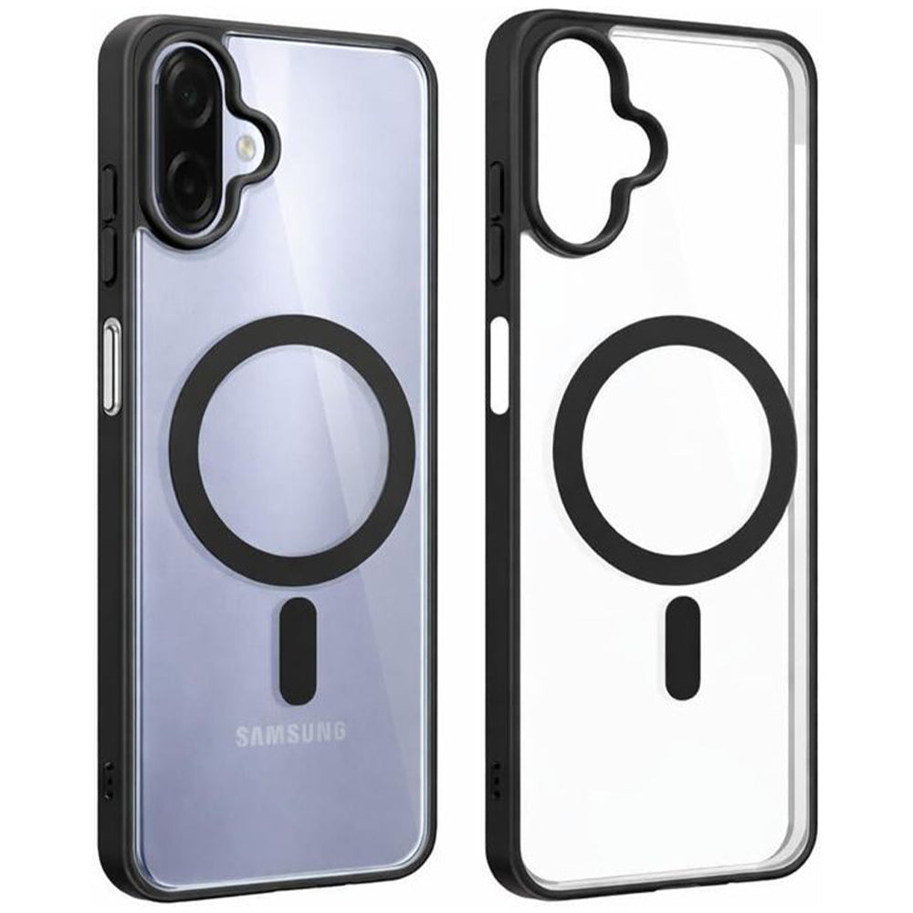 Phone Silicone Magnetic Transparent Cover Samsung A07 4G - Black