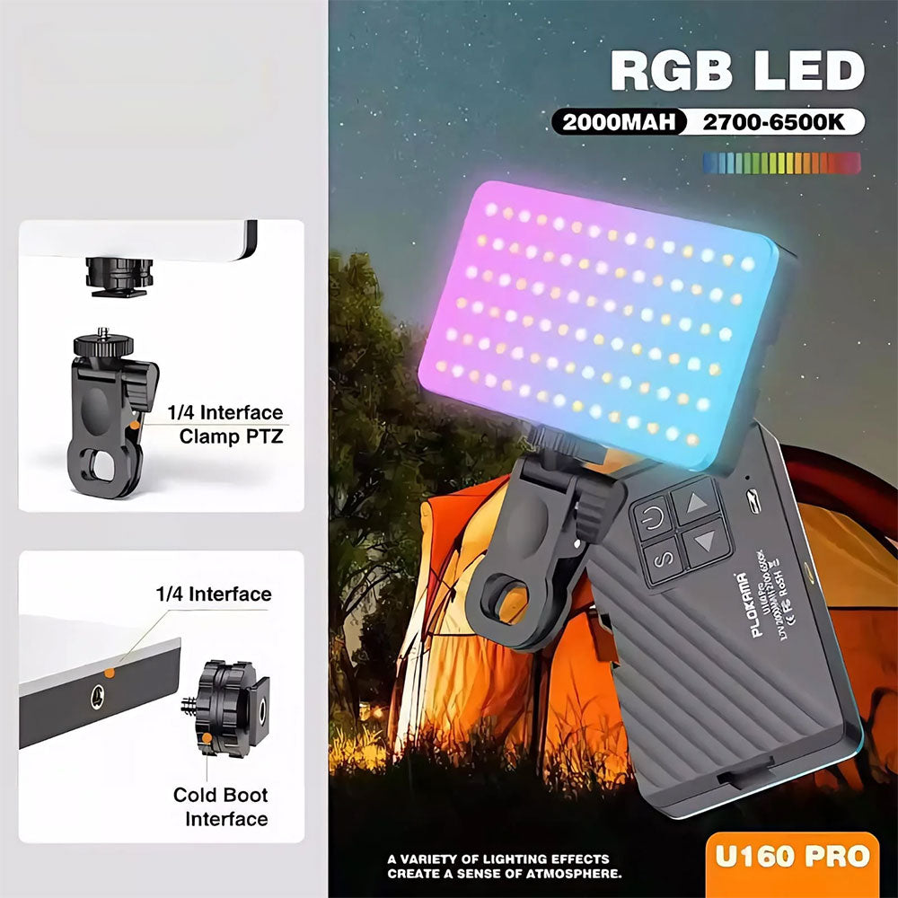 Plokama U160 PRO RGB Phone Clip LED Selfie Ring Light