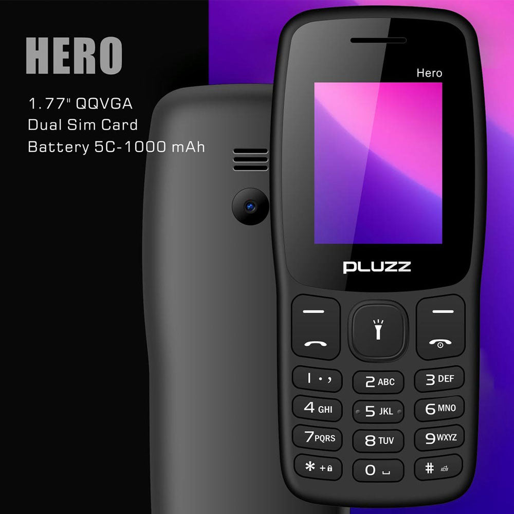 موبايل بلز Hero ثنائي الشريحة (32 ميجابايت / 32 ميجابايت رام/ 1.77 بوصة/ تقنية 2G) - أسود
