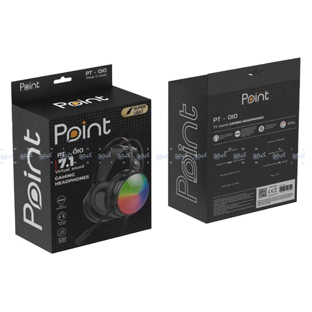 سماعة رأس بوينت RGB جيمنج 7.1 صوت محيطي PT-010 - اسود