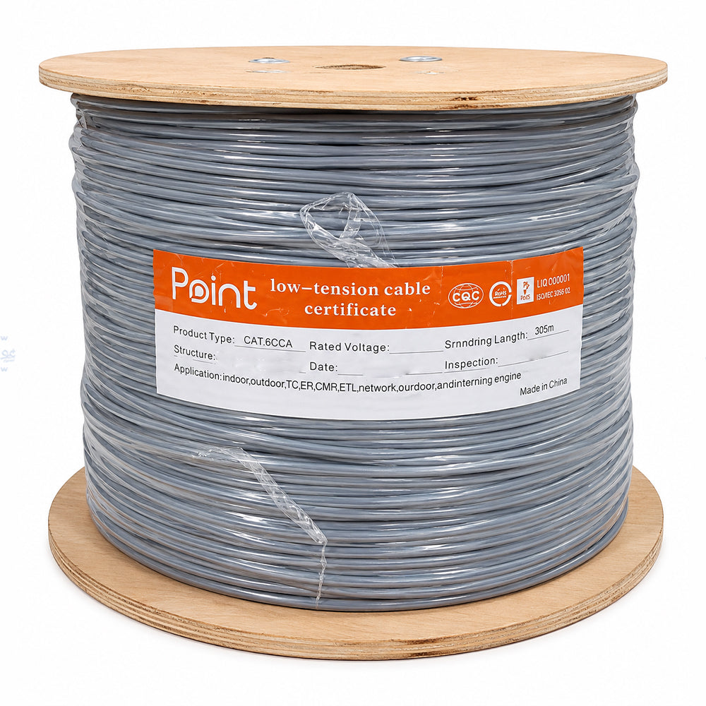 كابل نت وورك بوينت 305 متر PT-11800 Cat6 UTP - رمادي 