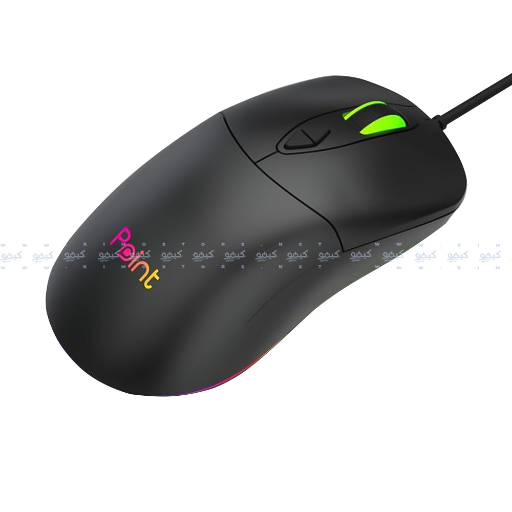 ماوس بوينت سلكي RGB جيمنج 3600 نقطة في البوصة PT-210 - اسود