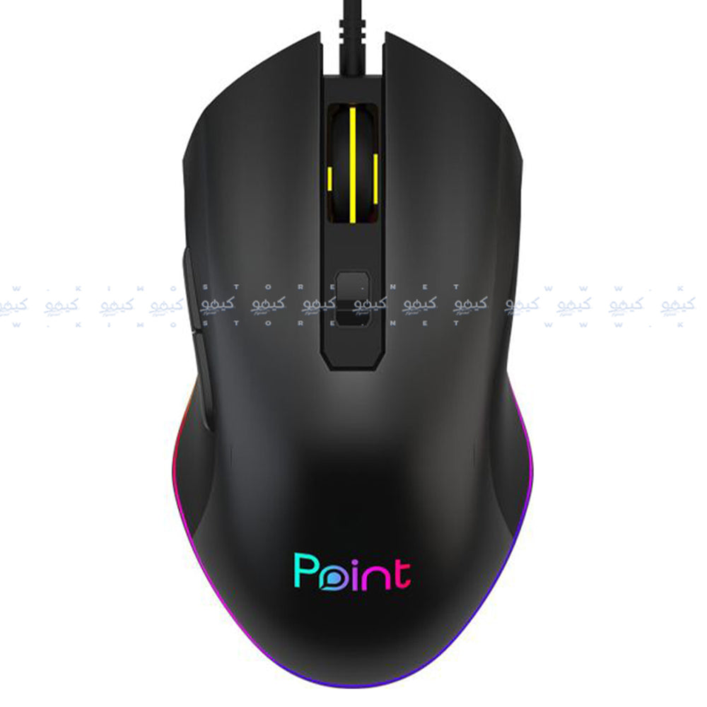 Point PT-212 Wired Rainbow Gaming Mouse - Black