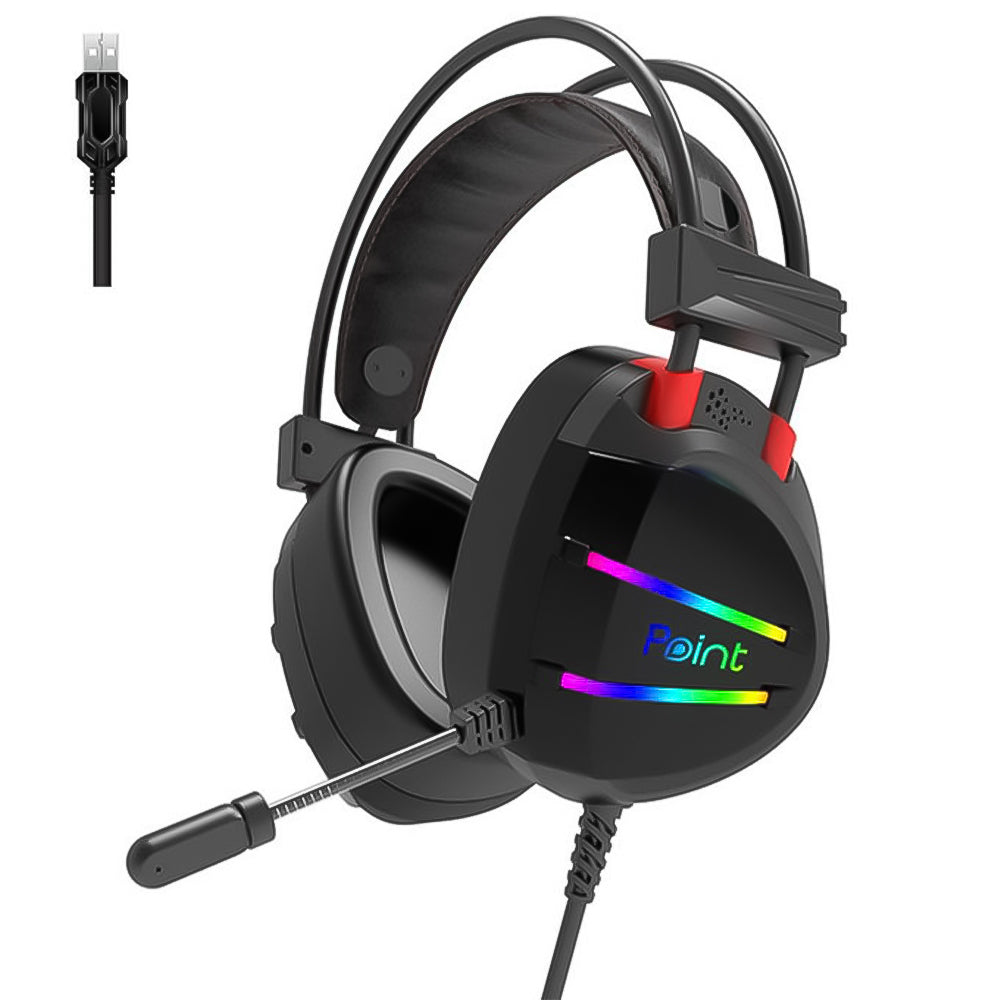 Point PT-900H RGB Gaming Headset 7.1 Surround Sound - Black