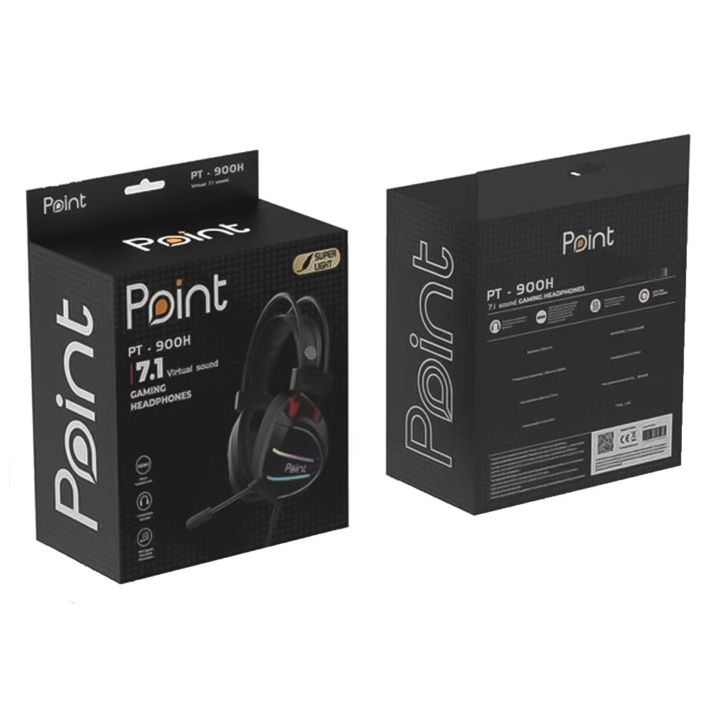Point PT-900H RGB Gaming Headset 7.1 Surround Sound - Black