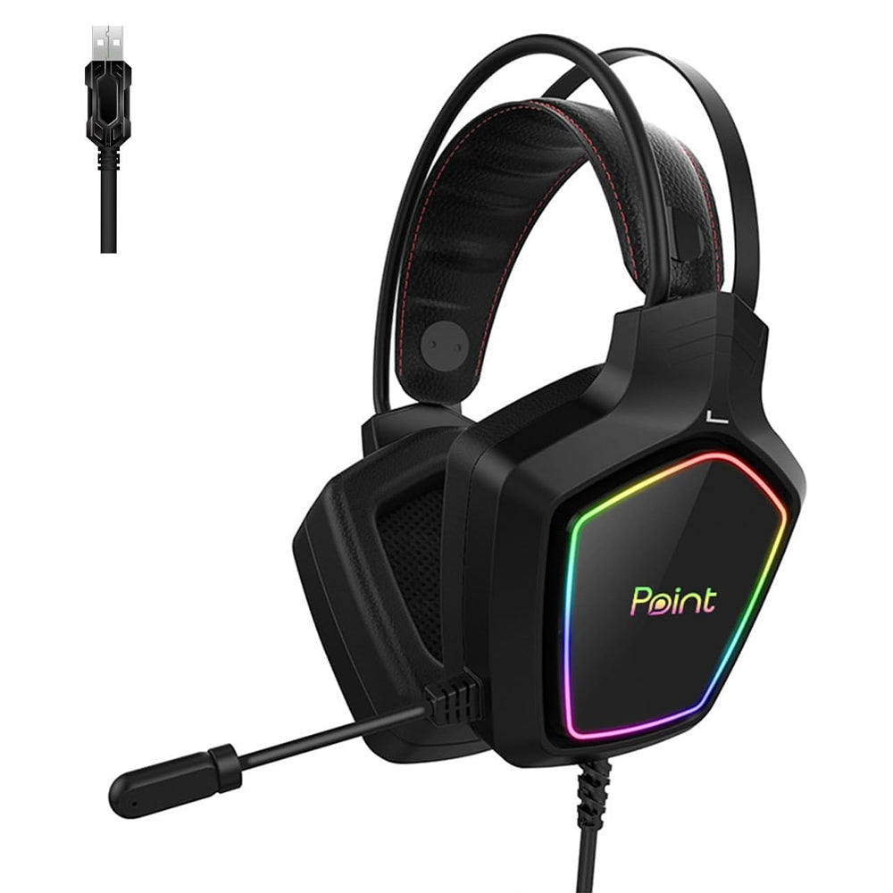 Point PT-920 RGB Gaming Headset 7.1 Surround Sound - Black