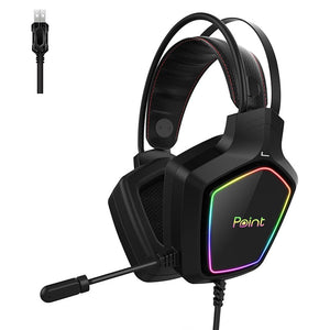 Point PT-920 RGB Gaming Headset 7.1 Surround Sound - Black