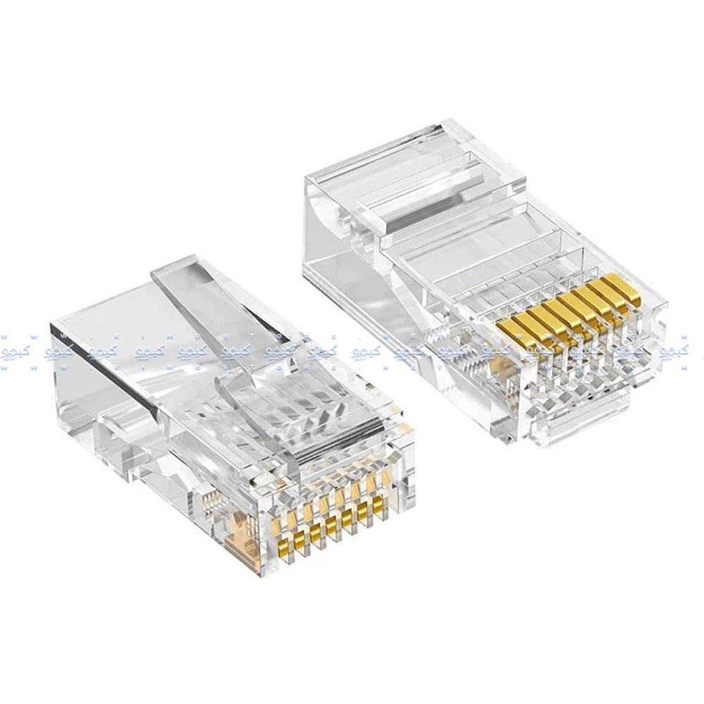 Point Passthrough Plastic RJ45 Cat6 UTP (100 Pcs)