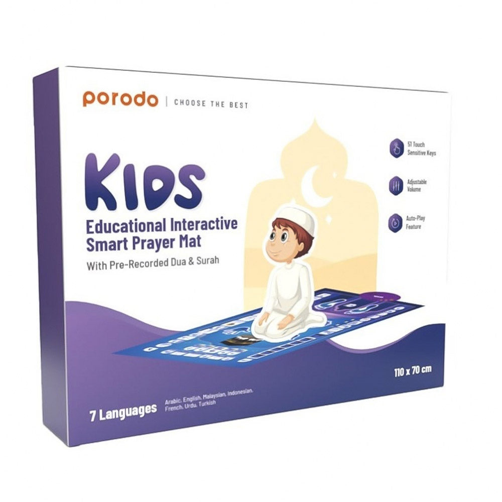 Porodo Kids Educational Interactive Smart Prayer Mat PD-KEPM-BU 110 x 70cm - Blue
