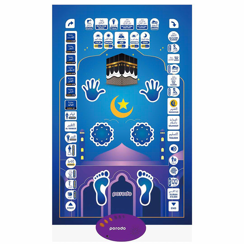 Porodo Kids Educational Interactive Smart Prayer Mat PD-KEPM-BU 110 x 70cm - Blue