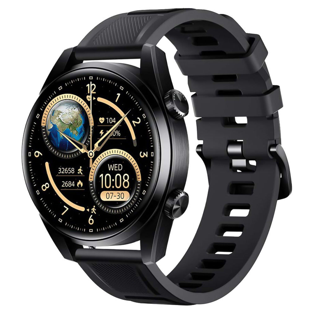 Porodo NEBULA PD-NEBULA-BK Smart Watch Black Case With Black Silicone Strap