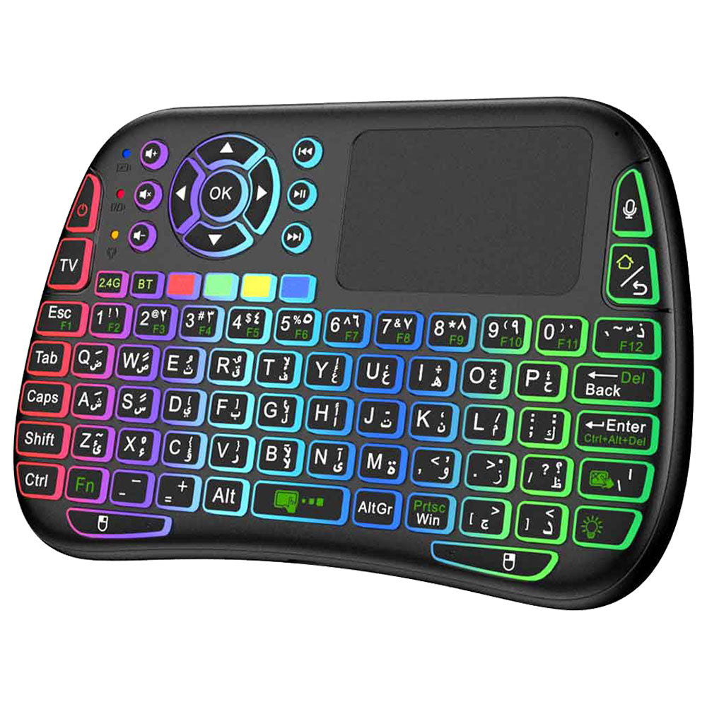 Porodo PD-MWKTC-BK RGB Mini Keyboard Wireless Air Mouse