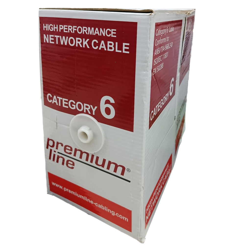 كابل نت وورك 24 AWG بريميم لاين 305 متر Cat6 U/UTP - رمادي