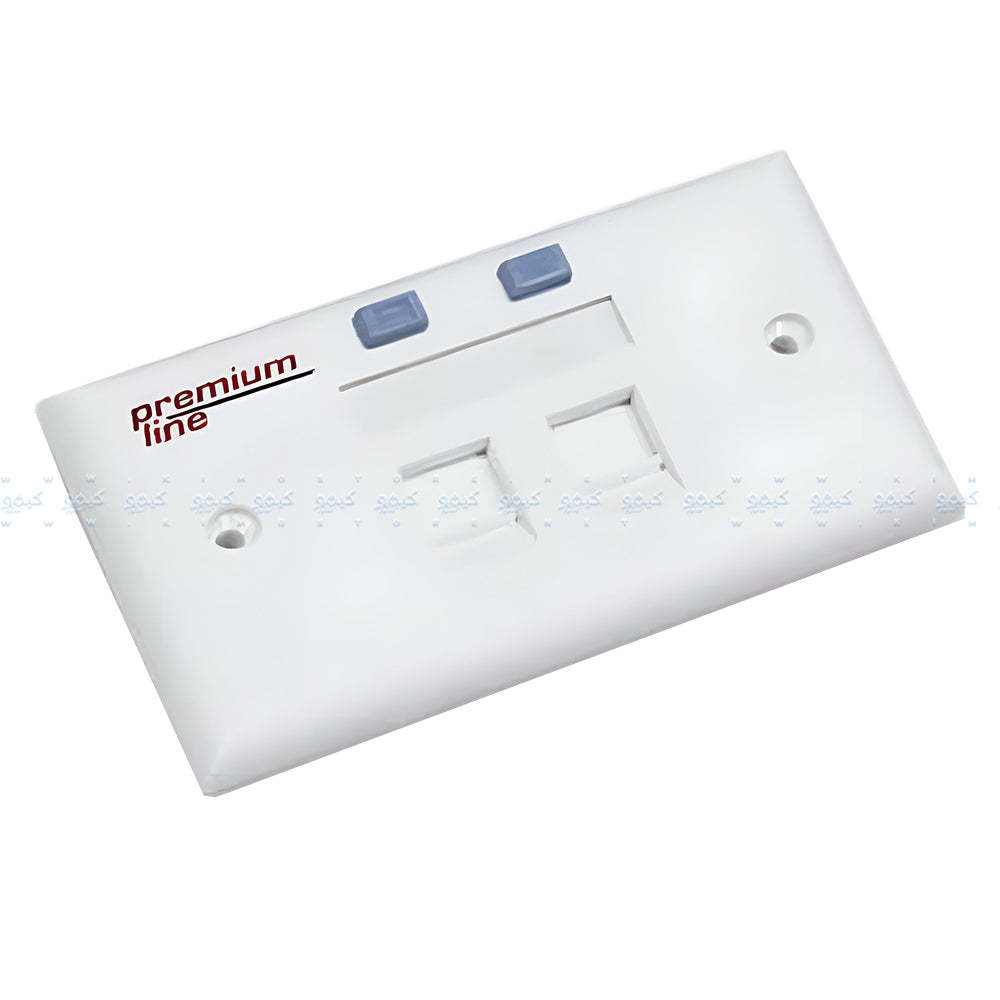 Premium Line Double Faceplate USA 90° Entry - White