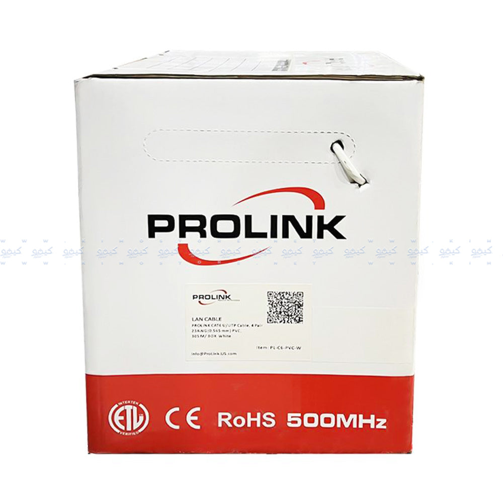 كابل نت وورك برو لينك 305 متر Cat6 U/UTP PVC - ابيض