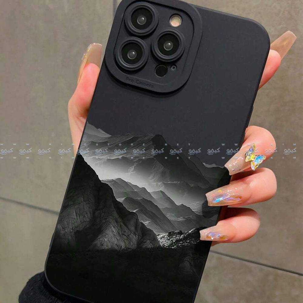 Purple Black Iris Mountain Phone Cover