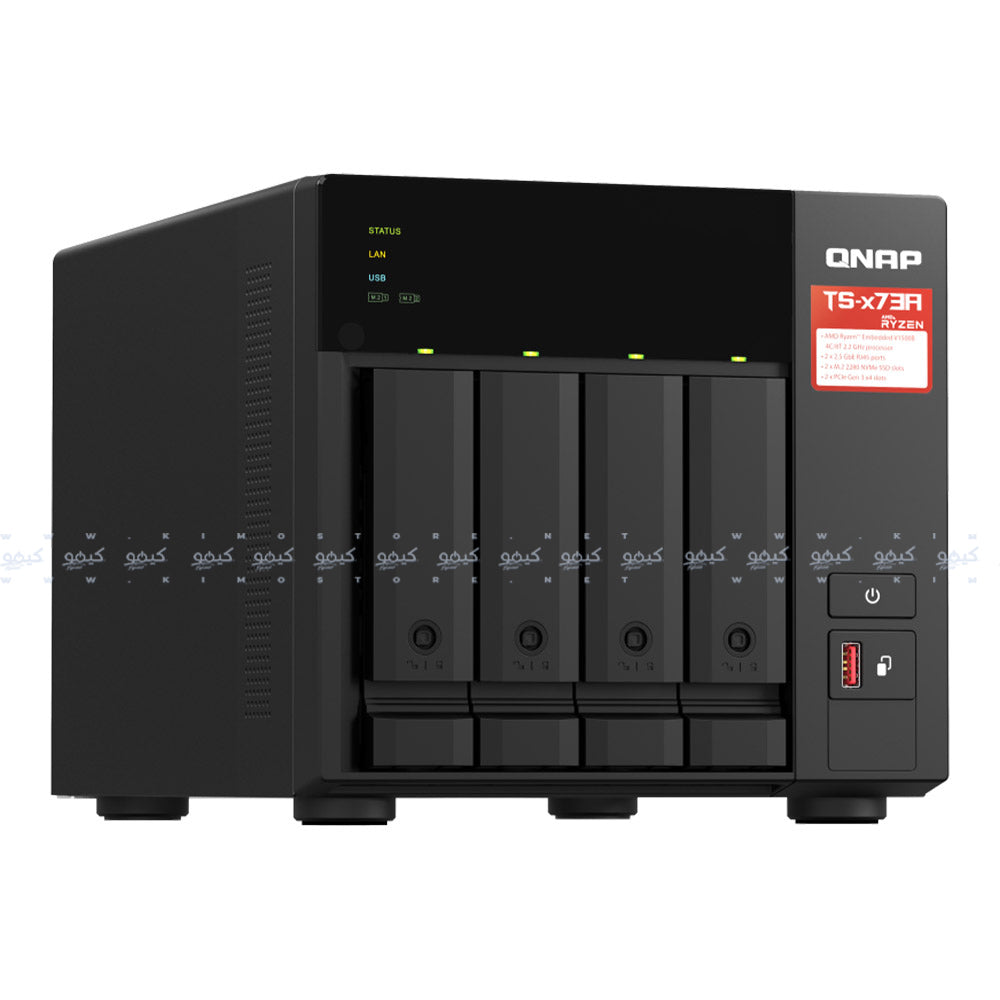 QNAP TS-473A-SW5T 4-Bay Cloud Storage NAS Enclosure + QSW-1105-5T 