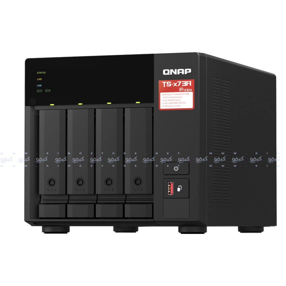 نظام تخزين NAS سحابي شبكي كيوناب TS-473A-SW5T 4-Bay + سويتش 5 منافذ
