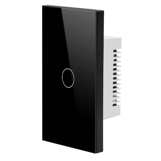مفتاح حائط سمارت باللمس من الزجاج  مفتاح واحد بتقنية QQZBLN-101-B ZigBee - اسود