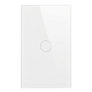 مفتاح حائط سمارت باللمس من الزجاج  مفتاح واحد بتقنية QQZBLN-101-W ZigBee - أبيض