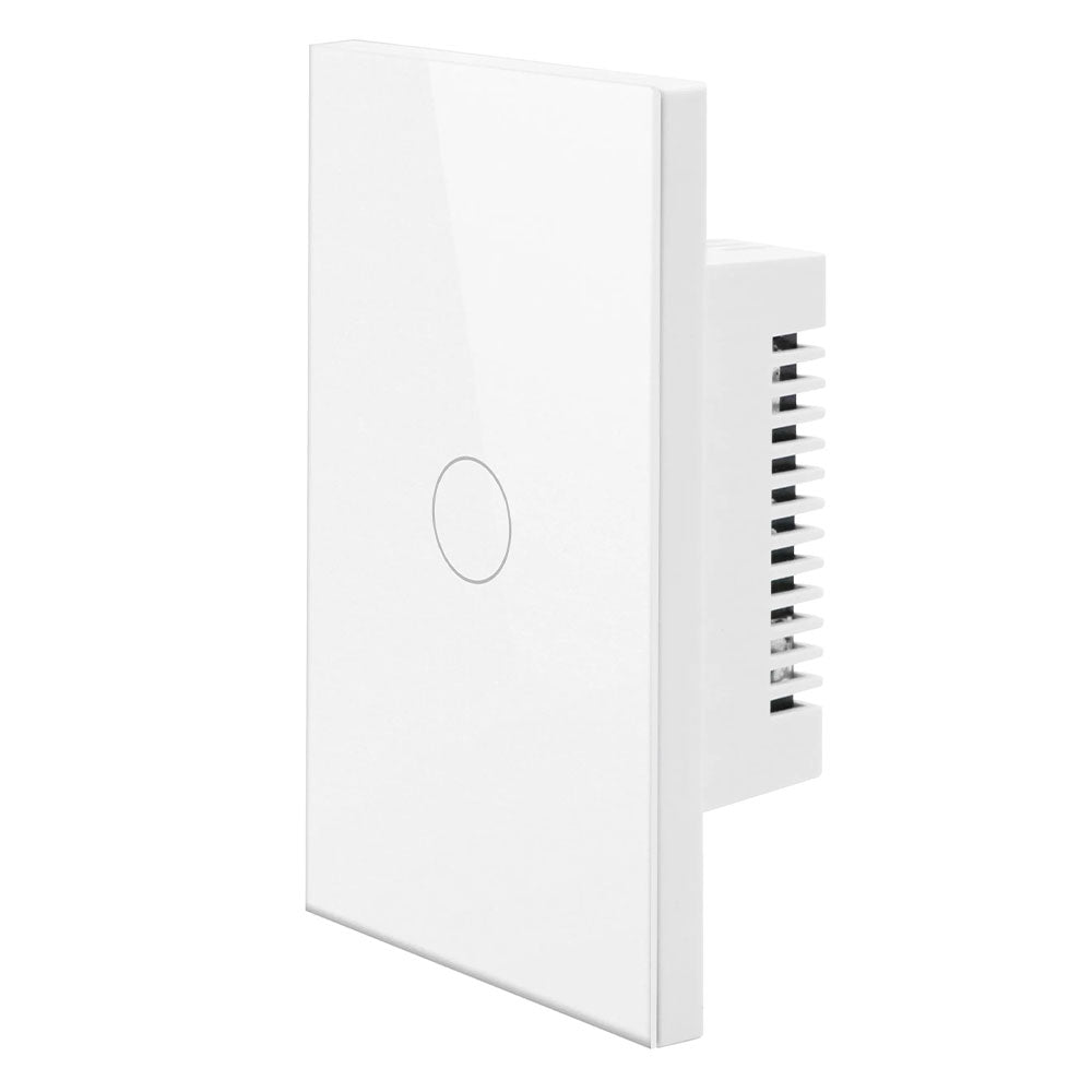مفتاح حائط سمارت باللمس من الزجاج  مفتاح واحد بتقنية QQZBLN-101-W ZigBee - أبيض