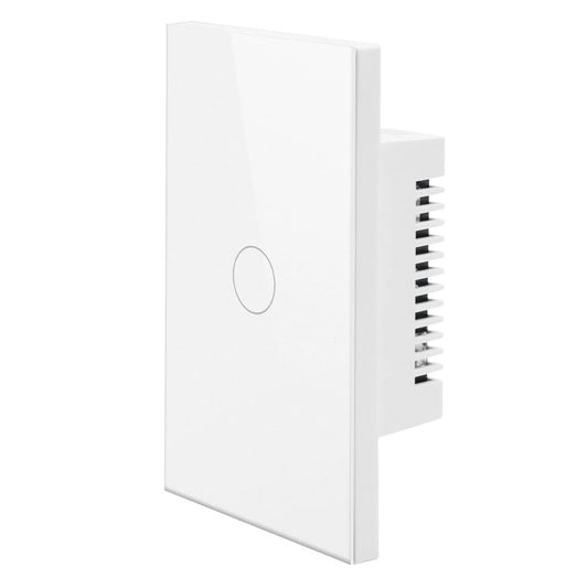 مفتاح حائط سمارت باللمس من الزجاج  مفتاح واحد بتقنية QQZBLN-101-W ZigBee - أبيض