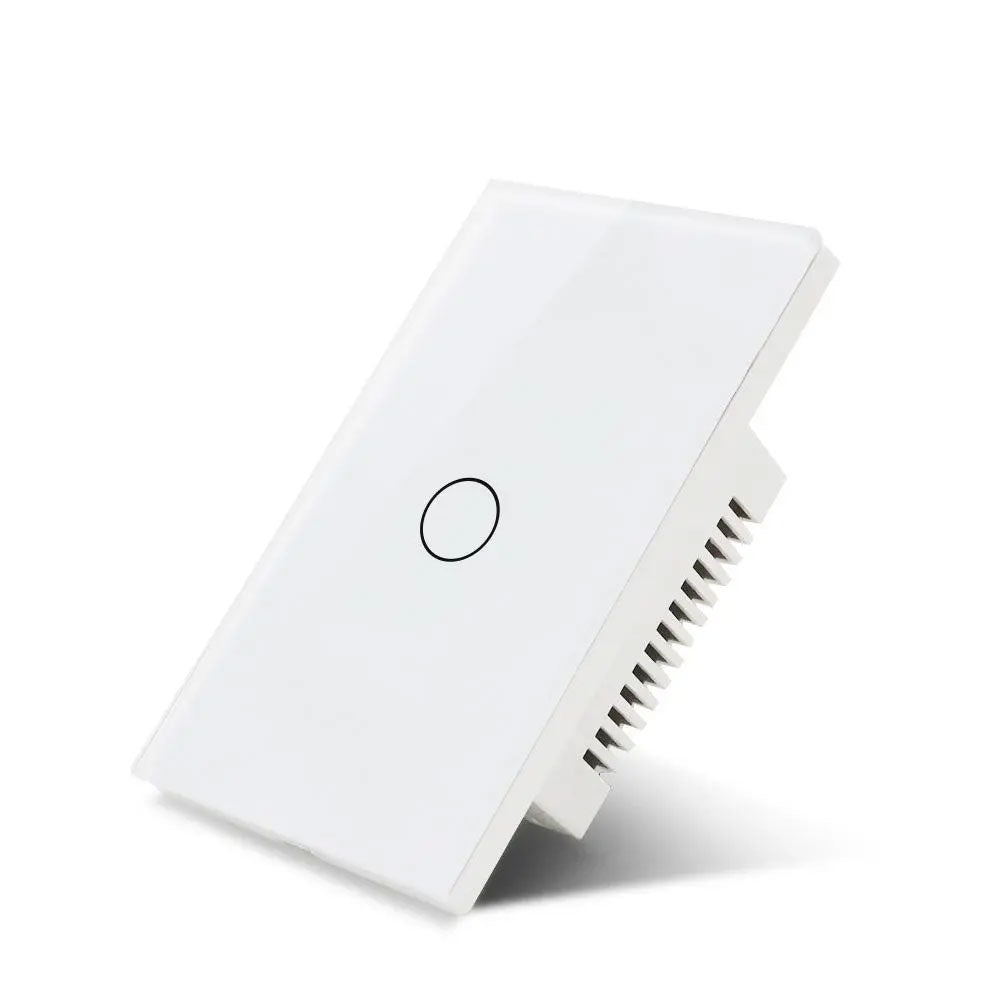 مفتاح حائط سمارت باللمس من الزجاج  مفتاح واحد بتقنية QQZBLN-101-W ZigBee - أبيض
