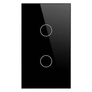 QQZBLN-102-B ZigBee Glass Smart Touch Wall Switch 2 Gang - Black