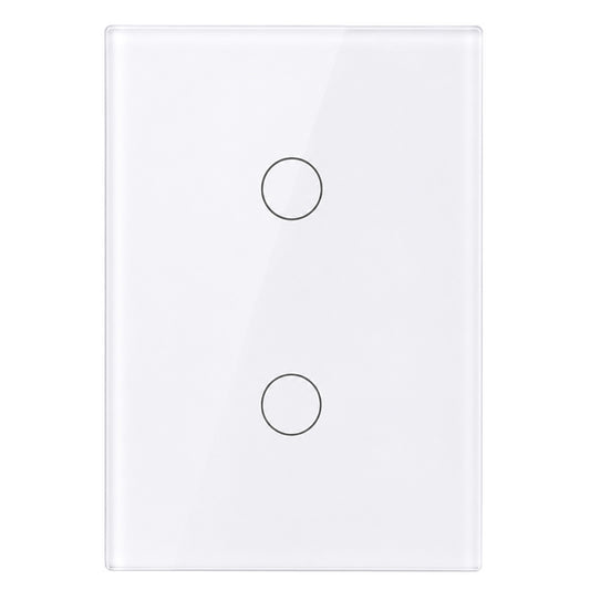 QQZBLN-102-W ZigBee Glass Smart Touch Switch 2 Gang - White