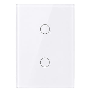 QQZBLN-102-W ZigBee Glass Smart Touch Switch 2 Gang - White