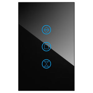 QQZBLN-106-B ZigBee Glass Smart Touch Curtain Switch - Black