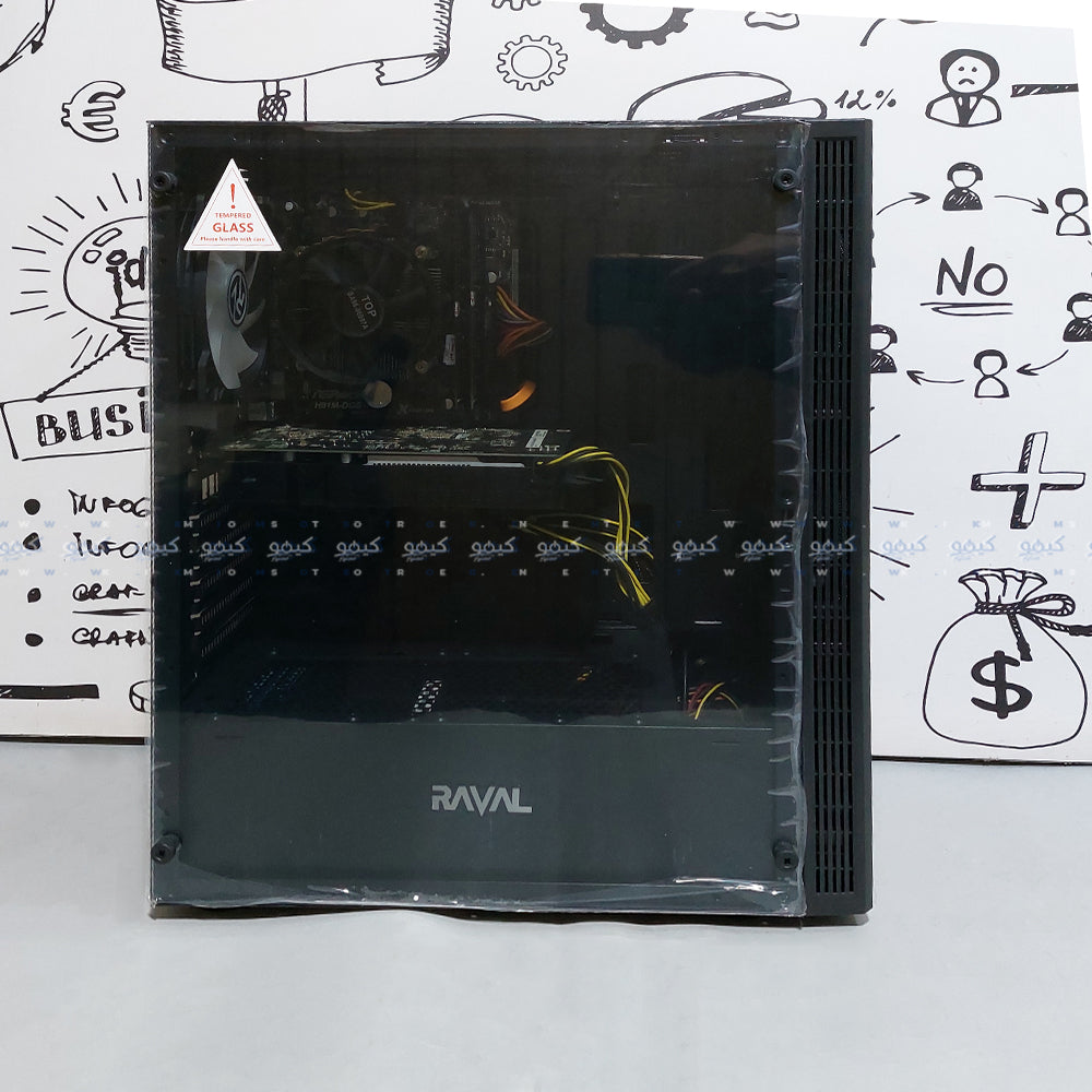 كيس ميد تاور رافال جيمينج WAVES ARGB (انتل كور i5-9400F - رام 8 جيجابايت DDR3 - هلرد SSD 128GB + HDD 500GB - نفيديا جيفورس GTX 970 4GB GDDR5 - مازربورد جيجابايت Z370-HD3 - باورسبلاى 600W) Ready PC استعمال