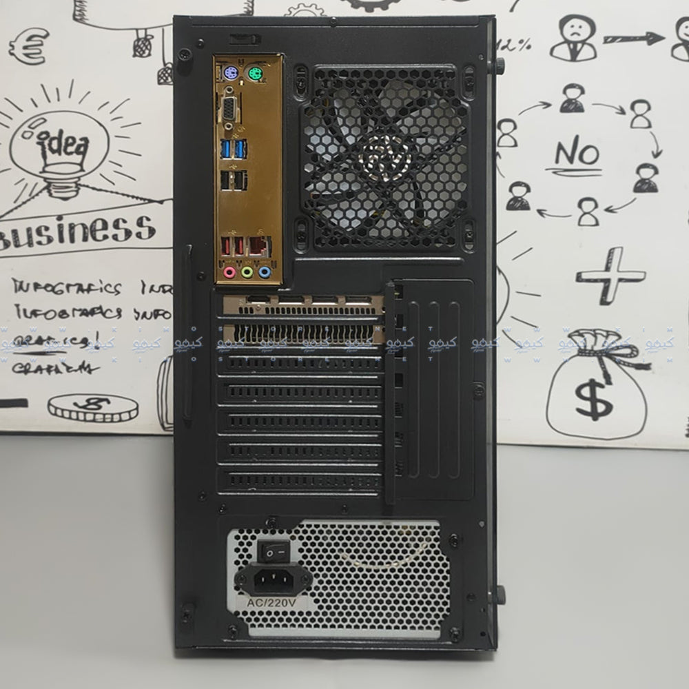 Raval WAVES ARGB Gaming Mid Tower Case (Intel Core i5-9th - 8GB Ram - SSD 128GB - AMD Radeon RX580 8GB GDDR5 - M.B ASUS EX-H310M-V3 - MOST IT MIT-600INN P-PFC Ver.2.3 Power Supply 600W) Ready PC (Used)