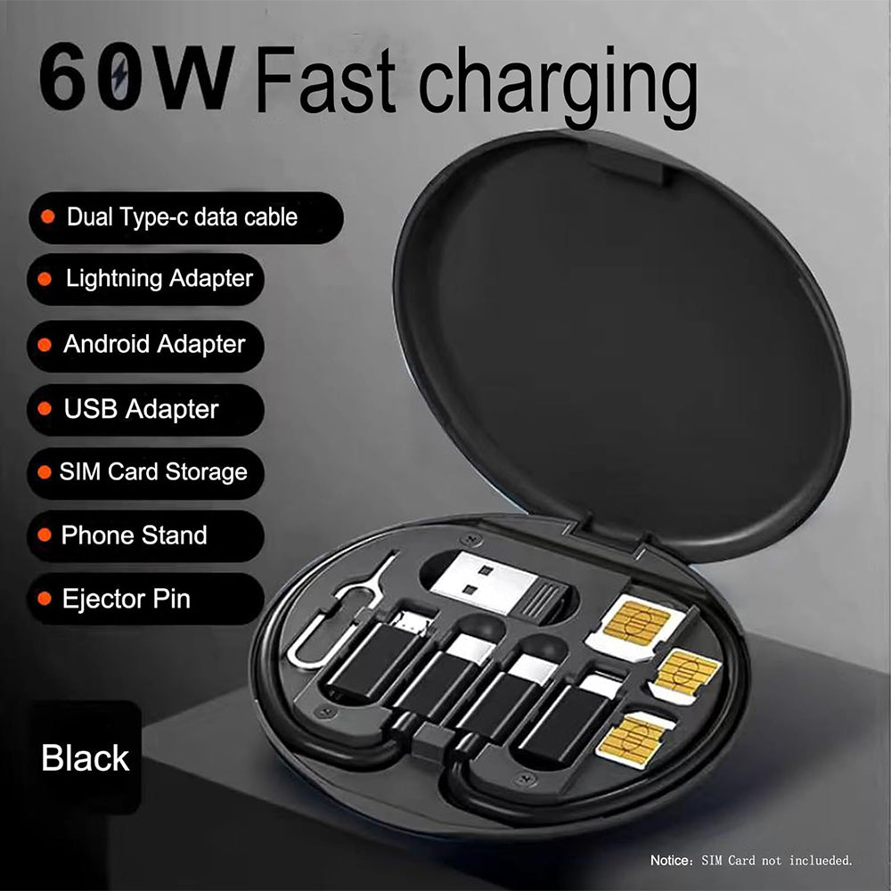 RC190 6in1 Multifunction Charging Set Phone Holder 60W 3A Fast Charging - Black